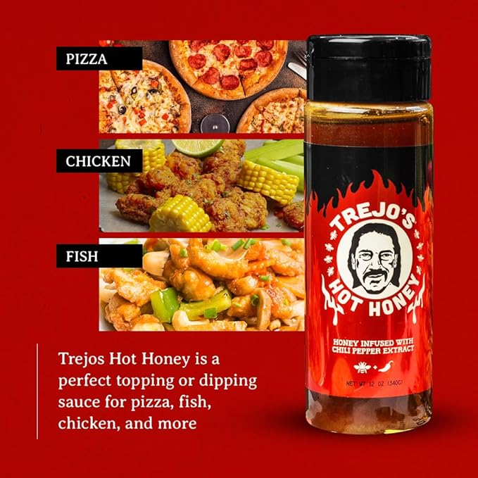 Trejo's Tacos Hot Honey | Sweet and Spicy Honey Hot Sauce | Infused with Chili Pepper Extract |