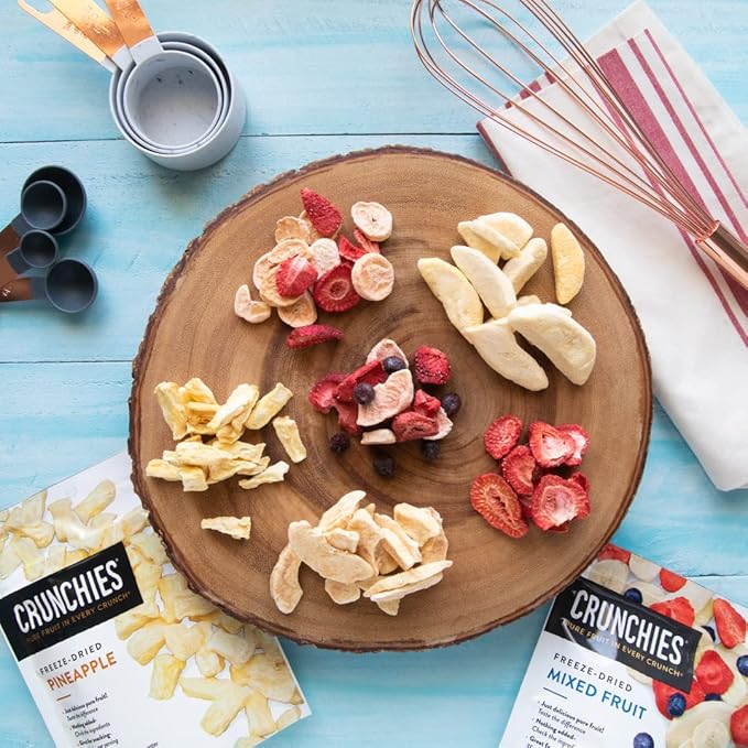 Crunchies Freeze-Dried Fruits, 100% All Natural Crispy Fruit, Non GMO and Kosher, Resealable Freeze