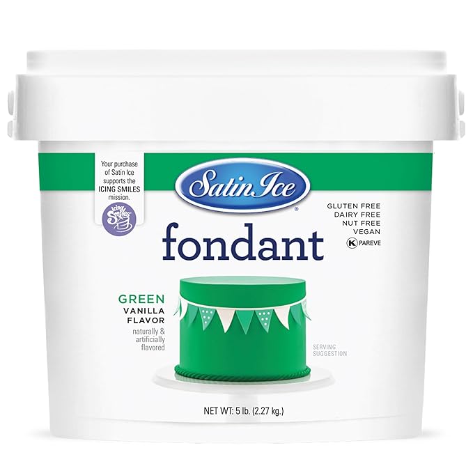 Satin Ice Fondant for Cake Decorating, Green (5 Pound)