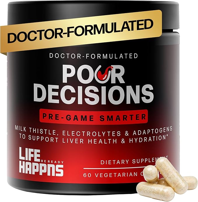 Life Happns Pour Decisions Liver Health Supplement with Milk Thistle, Vitamin B6, Electrolytes