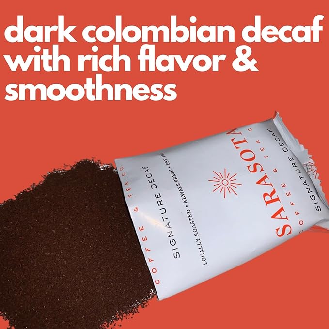 Ground Coffee | Decaf Dark Roast Low Acid Mold Free Pouches | Decaffeinated Bulk Packets | Gourmet