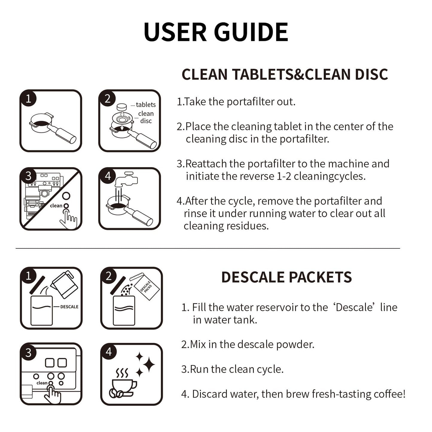 OCTPLAY ​Espresso Cleaning Supply Kit for Ninja Luxe Cafe, 6 Month Supply, Descale Packets