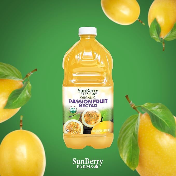 Sunberry Farms Organic Passion Fruit Nectar, Gluten Free, non-GMO, All Natural (64 Fl oz, Passion