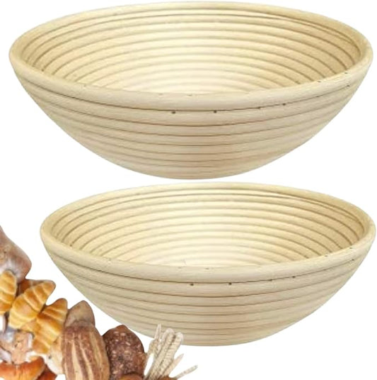10 Inch Round Bread Banneton Proofing Basket Set of 2 Sourdough Proofing Basket kit for Artisanal