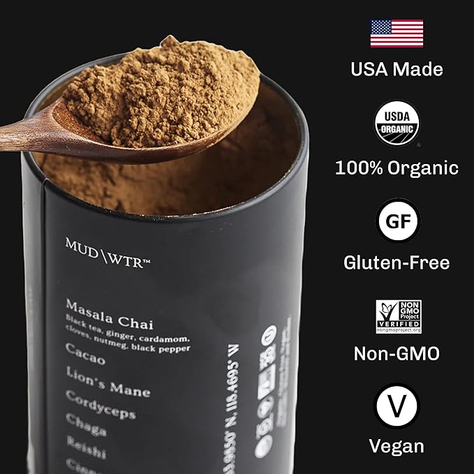 MUDWTR Original Mushroom Coffee Alternative | 2,240mg USA Grown & Adaptogenic Mushrooms | USDA