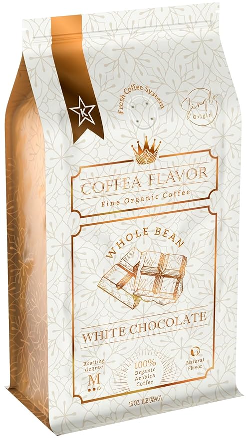 White Chocolate Flavored Whole Bean Coffee ??100% Arabica, Organic, No Artificial Sweeteners