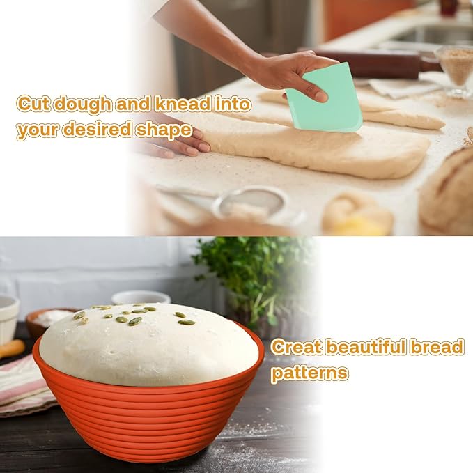 Silicone Banneton, Sourdough Bread Baskets (Set of 6, 5 Inch), Round Proofing Bread Bowls with