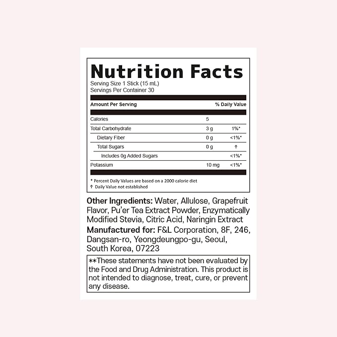 LIVELING] Apple Cider Vinegar Liquid Stick l Grapefruit Flavor, Natural Cleanse with Premium