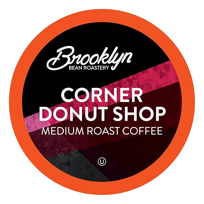 Brooklyn Beans Corner Donut Shop Gourmet Coffee Pods, Compatible with 2.0 Keurig Coffee Pods