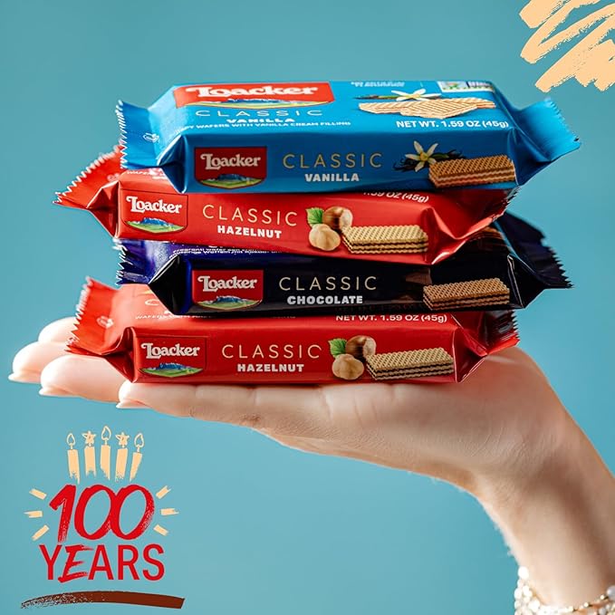 Loacker Classic Wafers Mix - Premium Assorted Crispy Wafer Cookies - Variety Pack - Hazelnut