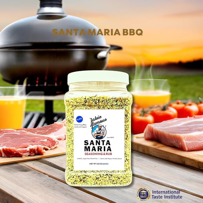 Jake's Famous Santa Maria Seasoning, 22 Oz Grill Seasoning, Tri Tip, Steak, Pork, Chicken, BBQ Rub