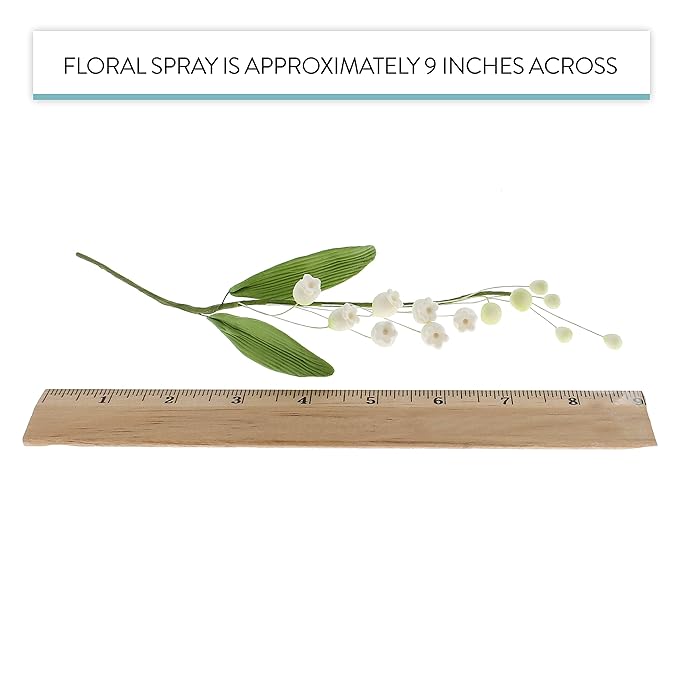 Global Sugar Art Lily of the Valley Sugar Cake Flowers Spray White, 4 Count by Chef Alan Tetreault