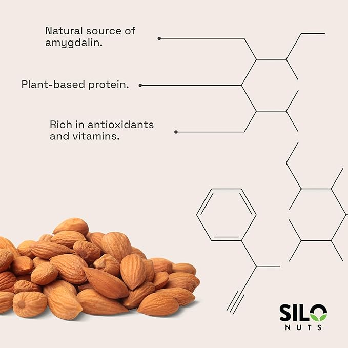 SILO Nuts Organic Bitter Apricot Kernels - USDA Certified Organic Bitter Apricot Seeds - Natural &