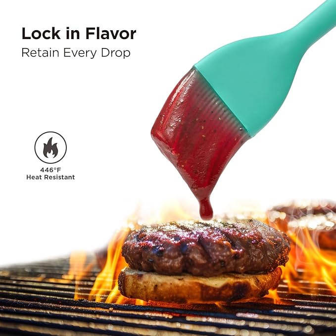 Kitchen Mama WaltzGrip Platinum Silicone Basting Pastry Brush: Set of 2 Heat-Resistant Brushes