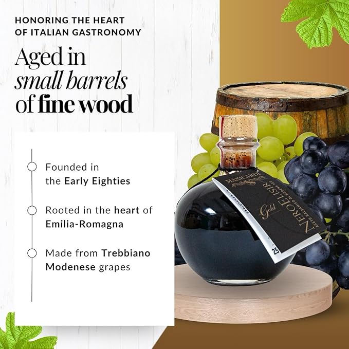 MANICARDI Balsamic Vinegar of Modena PGI - Dense Gold Elisir with Drip-Stop Dispenser Perfect for