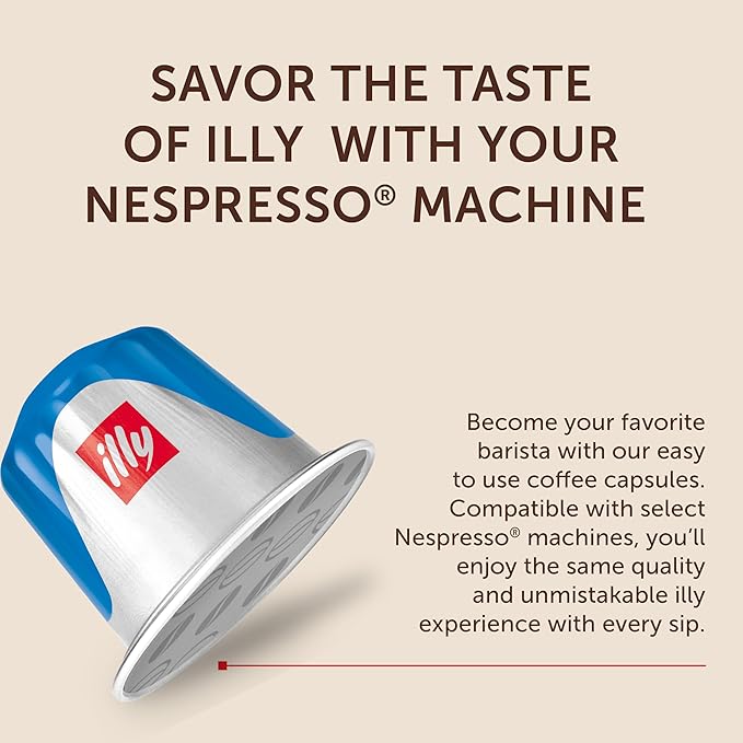 illy Aluminum Espresso Capsules - Compatible with Nespresso Machines - Decaf Coffee - Mild &