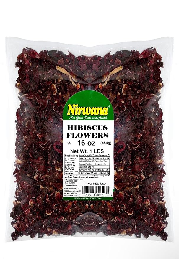 Premium Dried Hibiscus Flowers ??Whole Flower Petals for Herbal Infusions, Loose Leaf Blends, and