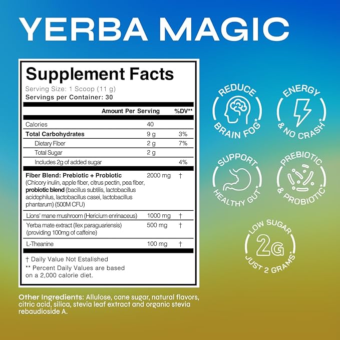 Yerba Magic - Yerba Mate Instant Tea Powder, 3-in-1 Super Drink - Clean Energy, Brain Fog Buster