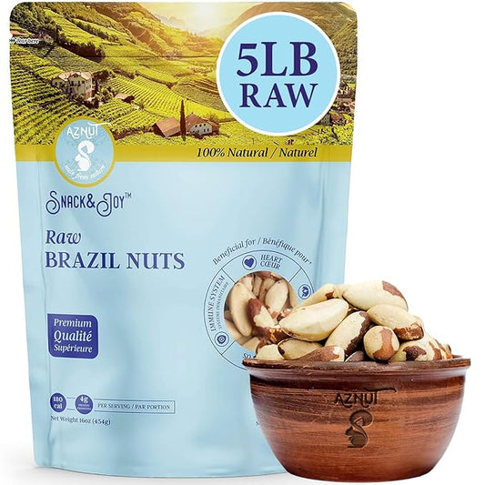 Aznut Brazil Nuts, Superior to Natural and Raw Shelled, No PPO, Vegan and Keto Friendly, Gluten
