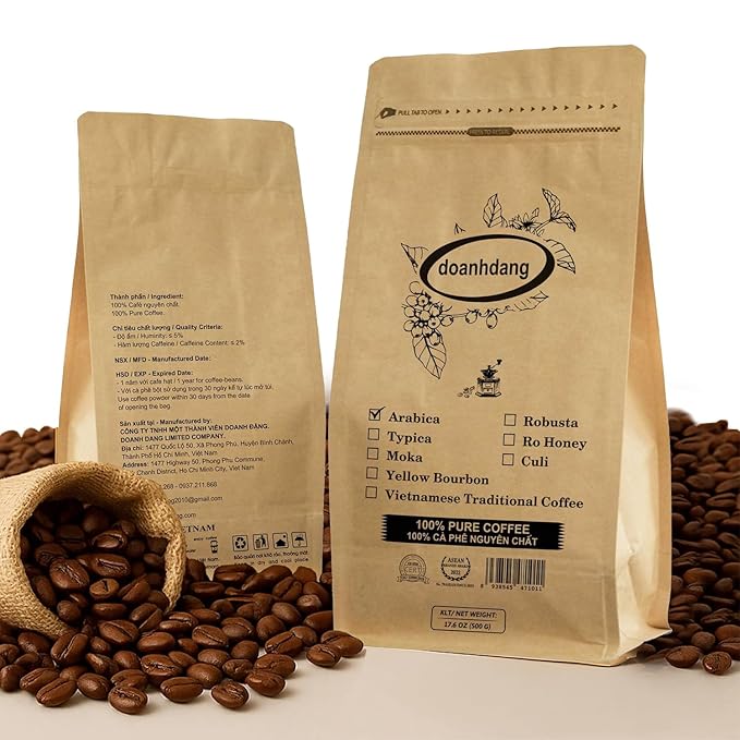 doanhdang - 17 Oz Premium Arabica Whole Bean Coffee, 100% Arabica Medium Roast, Rich Flavor for