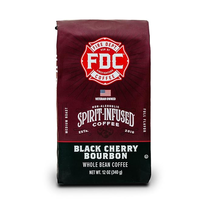 Fire Department Coffee - Black Cherry Bourbon Coffee - Gives Back to Firefighters - Premium Bourbon