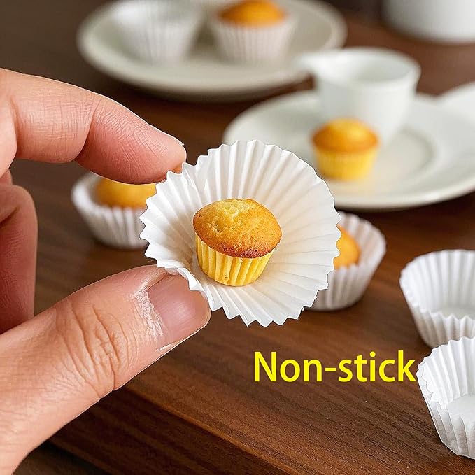 1000 Pcs 1 Inch Mini Muffin Liners,Muffin Liner for Baking White Cupcake Papers Baking Cup