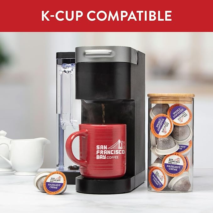 San Francisco Bay Compostable Coffee Pods - Hazelnut Crème (80 Ct) K Cup Compatible including