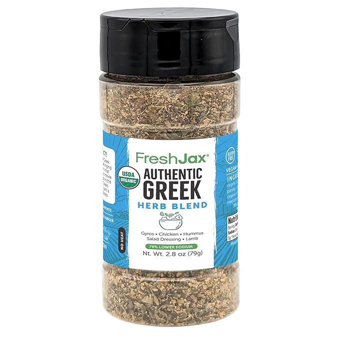 FreshJax® Organic Greek Seasoning – 2.8 oz | Mediterranean Herb & Spice Blend for Cooking, Lamb