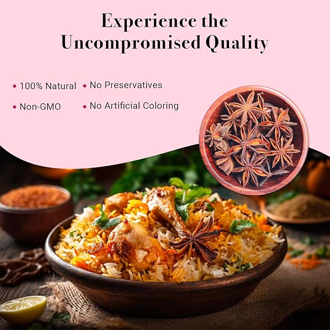 Star Anise Whole 4 oz, Perfect for Baking and Tea, Premium Dried Star Anise Pods, Aromatic, Fresh