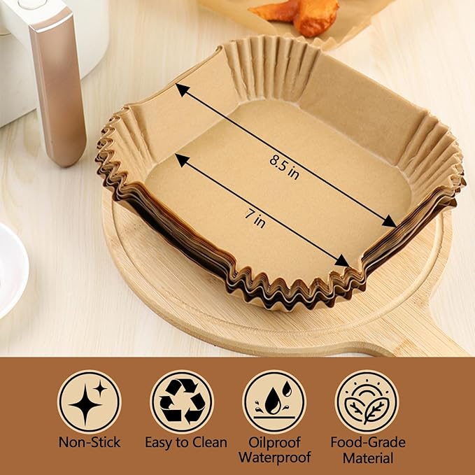 150 Pack 8.5 Inch Air Fryer Liners, Parchment Paper Sheets for Air Fryer Basket, Non-Stick