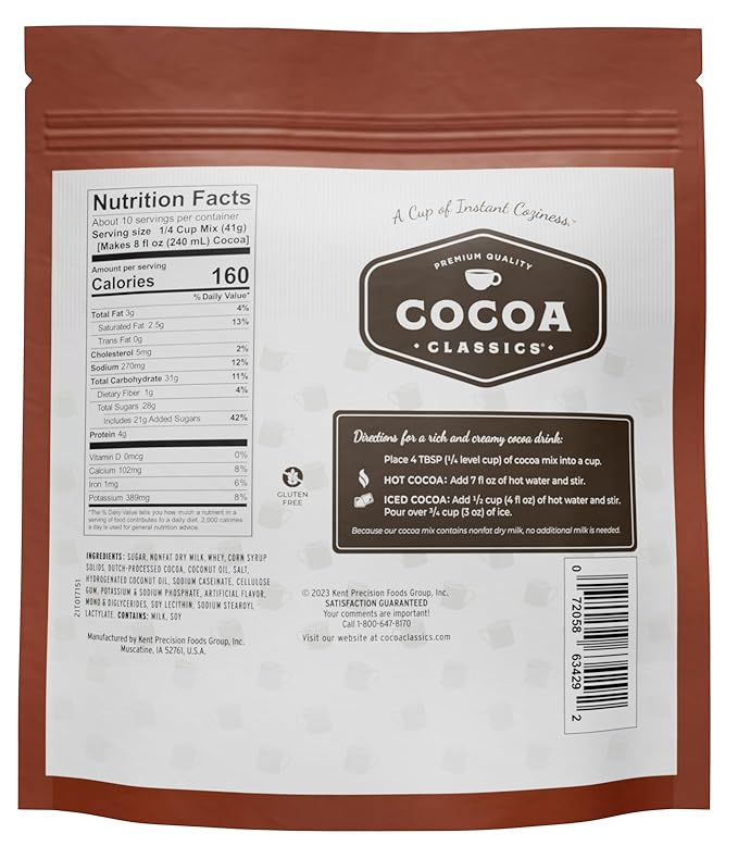 Cocoa Classics Chocolate Supreme Cocoa Mix Hot Chocolate Made with Nonfat Milk Just Add Hot Water