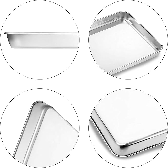 Baking Sheets Set of 2, Bastwe 20 inch Stainless Steel Bakeware Baking Pans, Healthy & Nontoxic &