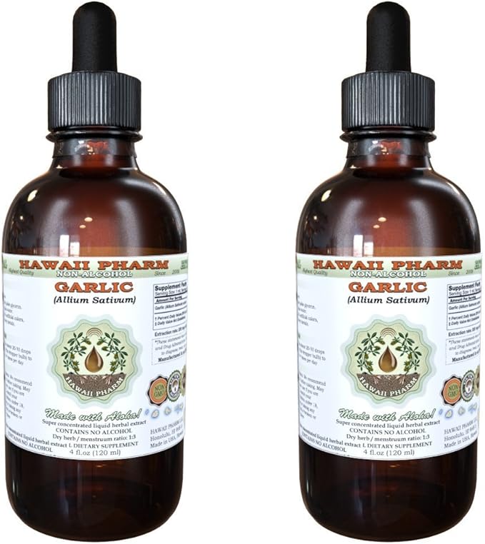 Garlic Alcohol-Free Liquid Extract, Organic Garlic (Allium sativum) Dried Powder Glycerite Hawaii