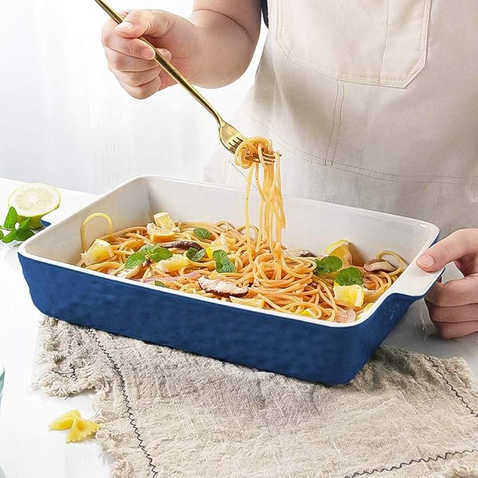 4 QT Baking Dish, Casserole Dishes for Oven, 9x13 Baking Pan with Handles, Lasagna Pan Deep