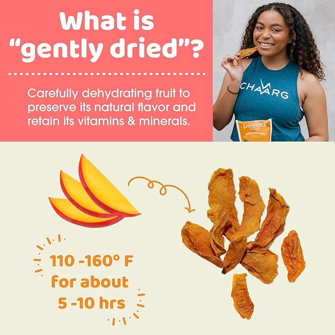 Peeled Snacks Organic Dried Fruit ??Healthy, Vegan Snacks for On-the-Go Lunch and More Mango 1 Oz