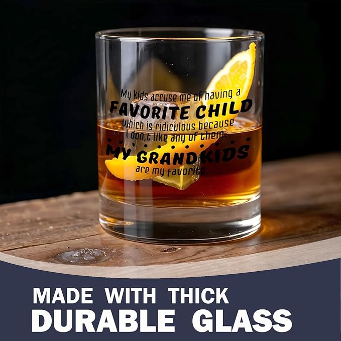 Grandpa Whiskey Glasses 10 oz, Grandpa Gifts from Grandkids, Funny Grandfather Old Fashioned Rocks