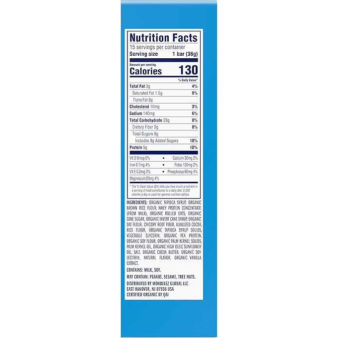 Zbar Protein - Cookies 'N Creme - Crispy Snack Bars - Made with Organic Oats - Non-GMO - 5g Protein