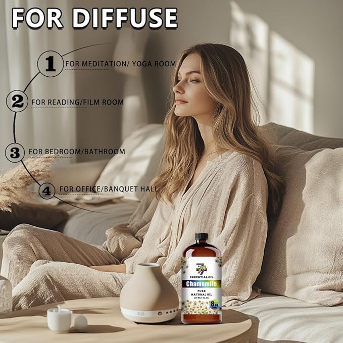Chamomile Essential Oil (8 oz / 240 ml) ??Chamomile Oils for diffusers, humidifiers, Home Baths