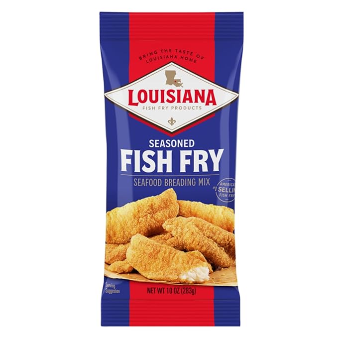 Louisiana Fish Fry Seasoned Fish Fry Seafood Breading Mix 10 oz. (Pack of 1) - Season and Cook All