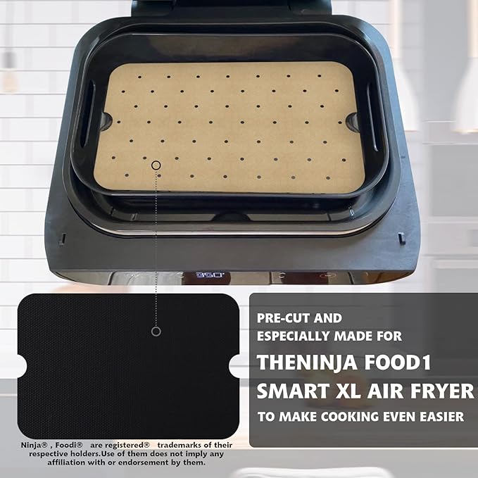 WMKGG Disposable Air Fryer Parchment Paper, 200 PCS Perforated Rectangular Air Fryer Liners for