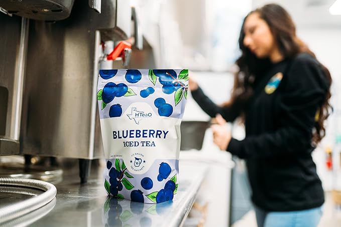 HTeaO Blueberry Green Tea – Texas-Style Flavored Iced Tea Bags for Summer – Instant Ice Tea Packets