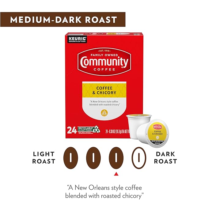 Community Coffee & Chicory 72 Count Coffee Pods, Dark Roast, Compatible with Keurig 2.0 K-Cup