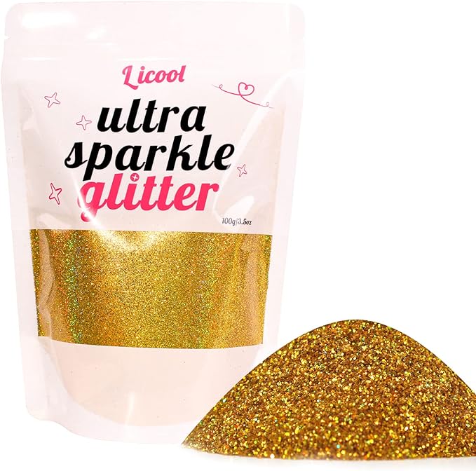 Holographic Extra Fine Glitter Powder, 100g Craft Glitter for Epoxy Resin, Iridescent Sequins