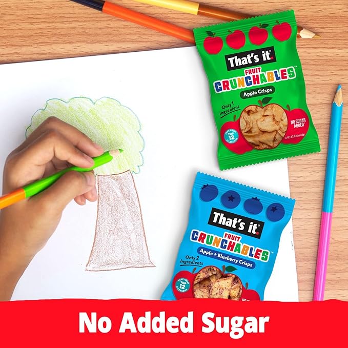 That's it. Fruit Crunchables ??100% Apple + Blueberry Crisps, 15 Pack healthy snacks for kids