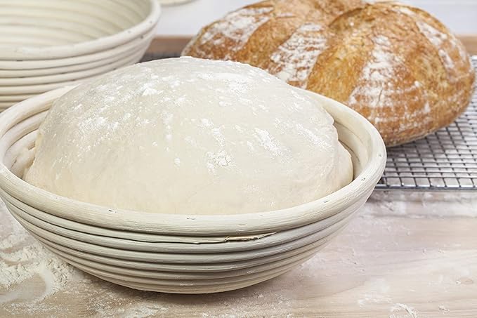 Saint Germain Bakery Premium Round Bread Banneton Basket with Liner - Perfect Brotform Proofing