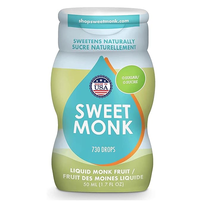 SweetMonk - 100% Pure Original Monk Fruit Sweetener Liquid Sugar Substitute - 1.7oz | No Water