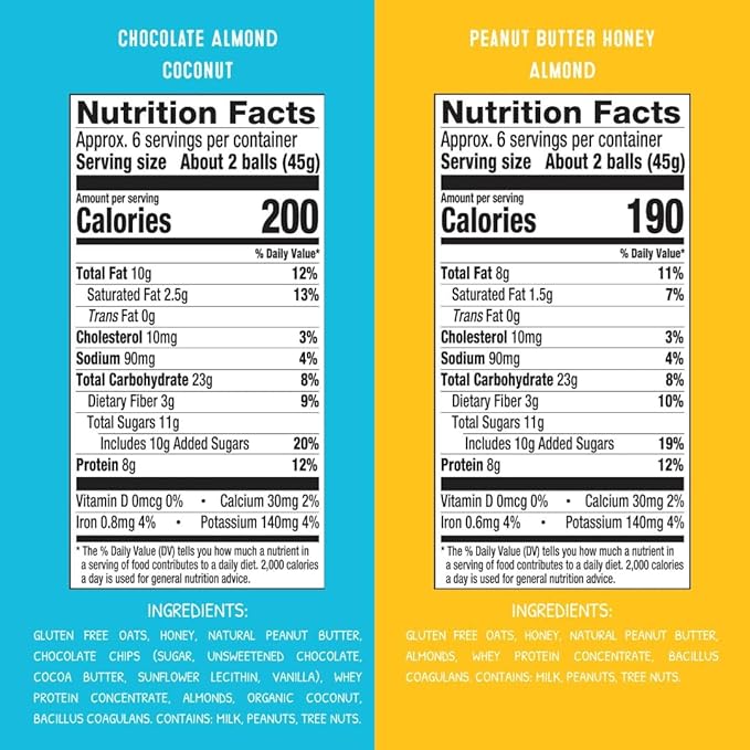 simplyFUEL Ultimate Protein Ball Variety Pack - Whole Food Balls with Probiotics - 8g Protein Snack