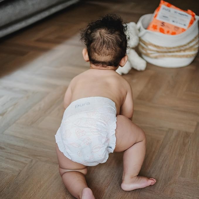 Pura Hypoallergenic Diapers, Size 2 (7-13 lbs) Totally Chlorine Free, Wetness Indicator, Suitable