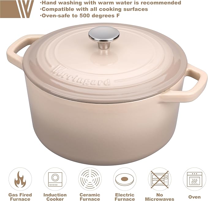 Enameled Cast Iron Dutch Oven Pot with Lid, for Bread Baking, Round Bread Oven- include Sourdough