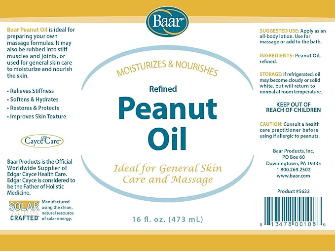 Baar Refined Peanut Oil (16 Ounces)